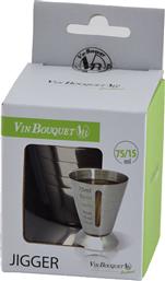 Vin Bouquet Διπλή Μεζούρα Ποτών με Χωρητικότητα 15/75ml Inox από το Plus4u