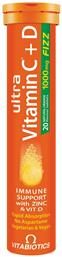 Vitabiotics Ultra Vitamin C+D Βιταμίνη για Ανοσοποιητικό Πορτοκάλι 20 αναβράζοντα δισκία