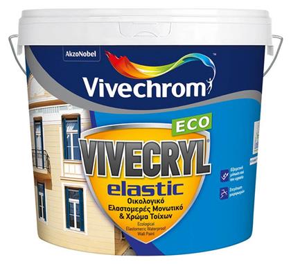 Vivechrom Vivecryl Elastic Πλαστικό Χρώμα Λευκό Ακρυλικό 10lt για Εξωτερική Χρήση