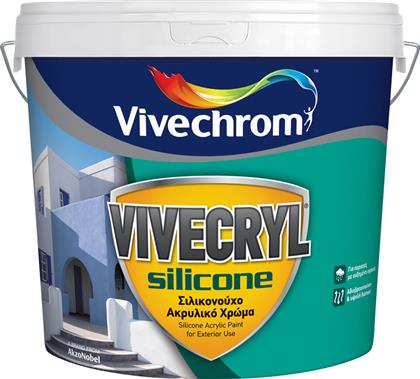 Vivechrom Vivecryl Silicone Πλαστικό Χρώμα Λευκό Ακρυλικό 10lt