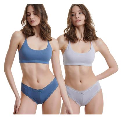 Walk Bamboo Γυναικεία Slip 2Pack με Δαντέλα Lilac/Blue Raf από το Zaboo