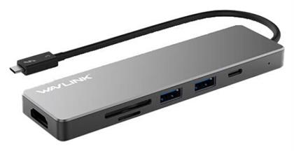 Wavlink USB-C Docking Station με HDMI 4K PD Ασημί (WL-UHP3407)