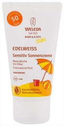 Weleda Sun Edelweiss Αδιάβροχο Βρεφικό Αντηλιακό Γαλάκτωμα για Πρόσωπο & Σώμα SPF50 50ml