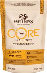 Wellness Core Grain Free Sterilised Ξηρά Τροφή για Ενήλικες Γάτες με Κοτόπουλο / Γαλοπούλα 0.3kg