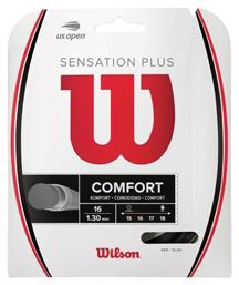 Wilson Sensation Plus 16 Χορδή Τένις Μαύρη 12m, Φ1.34mm