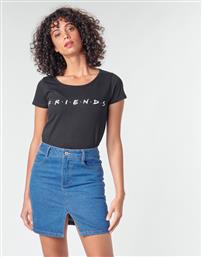 Yurban Friends Logo WOFRIENTS001 Γυναικείο T-shirt Μαύρο με Στάμπα από το Spartoo